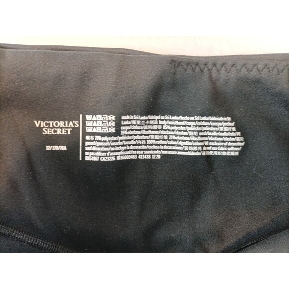 Victoria's Secret Womens Cut Out Leggings Size 12 Black Workout Yoga - Picture 3 of 8